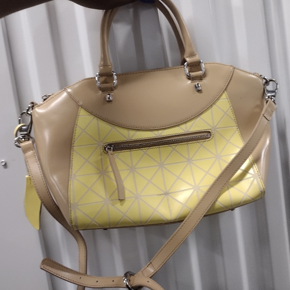 Stylish Beige and Yellow Handbag - Picture 2 of 5